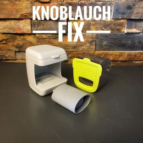 Kleiner Knoblauchschneider mit Auffangbehälter