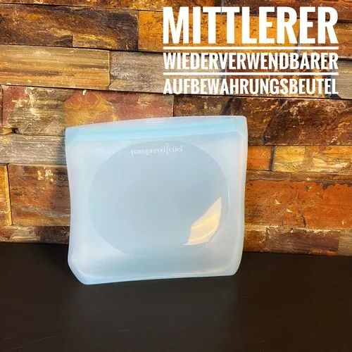 Mittlerer wiederverwendbarer Aufbewahrungsbeutel von Sandys wildes Steinwerk Mittlerer wiederverwendbarer Aufbewahrungsbeutel hellblau